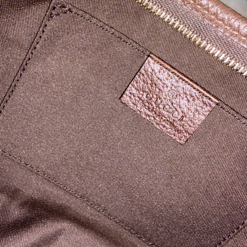 Gucci Brown Monogram D Ring Abbey Pochette - Picture 10 of 12
